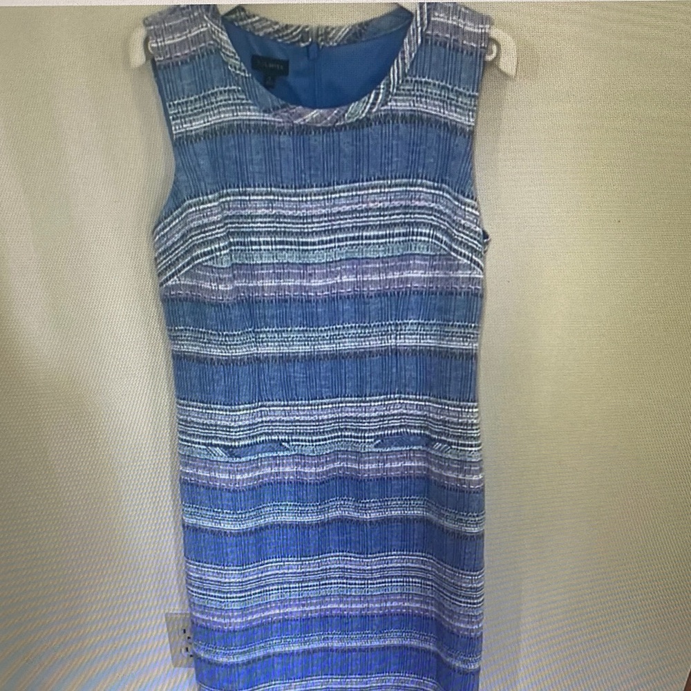 Talbots Blue & White Striped Sleeveless Shift Dress